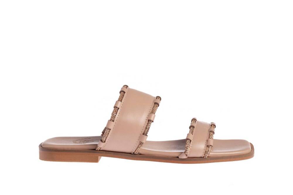 NEW MARIETTA CHROUSALA women's archontia flat sandals in nude